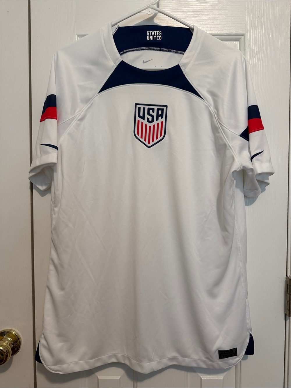 Nike White Men's USA Soccer Jersey with Navy & Red Trim